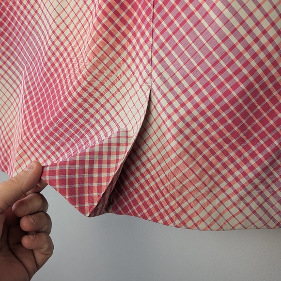 NIKE Golf Dry Fit Mini Short Skirt Size 8 Pink And Beige Pockets Side Zipper - Picture 2 of 10